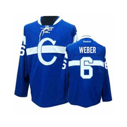Men's Montreal Canadiens #6 Shea Weber Blue Third NHL Jersey