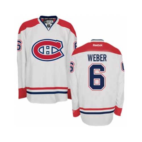 Men's Montreal Canadiens #6 Shea Weber White Away NHL Jersey