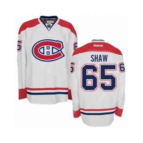 Men's Montreal Canadiens #65 Andrew Shaw White Away NHL Jersey