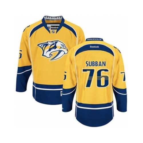 Men's Nashville Predators #76 P.K Subban Gold Home NHL Jersey Men's Nashville Predators #76 P.K Subban Gold Home NHL Jersey