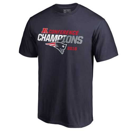 Men's New England Patriots Pro Line by Fanatics Branded Heathered Gray Big & Tall 2016 AFC Conference Champions Trophy Collection Locker Room T-Shirt