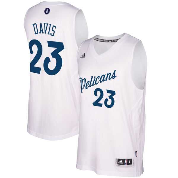 Men's New Orleans Pelicans #23 Anthony Davis White 2016 Christmas Day NBA Swingman Jersey
