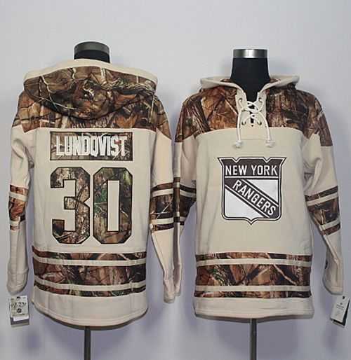 Men's New York Rangers #30 Henrik Lundqvist Cream Camo Stitched NHL Jersey
