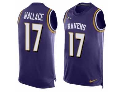 Men's Nike Baltimore Ravens #17 Mike Wallace Limited Purple Player Name & Number Tank Top NFL Jersey