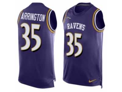 Men's Nike Baltimore Ravens #35 Kyle Arrington Limited Purple Player Name & Number Tank Top NFL Jersey