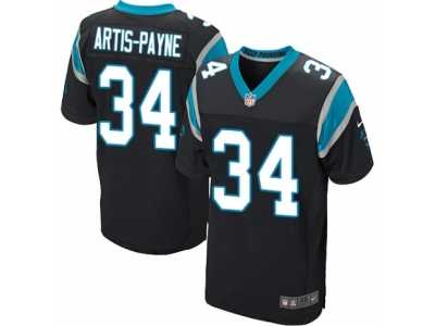 Men's Nike Carolina Panthers #34 Cameron Artis-Payne Elite Black Team Color NFL Jersey