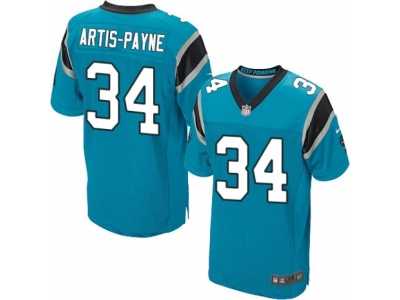Men's Nike Carolina Panthers #34 Cameron Artis-Payne Elite Blue Alternate NFL Jersey