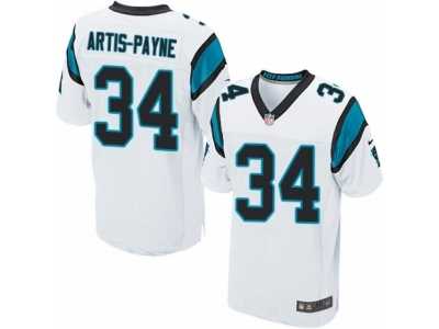 Men's Nike Carolina Panthers #34 Cameron Artis-Payne Elite White NFL Jersey