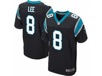 Men's Nike Carolina Panthers #8 Andy Lee Elite Black Team Color NFL Jersey