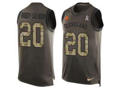 Men's Nike Cleveland Browns #20 Briean Boddy-Calhoun Limited Green Salute to Service Tank Top NFL Jersey