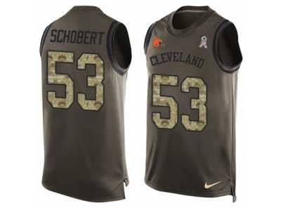 Men's Nike Cleveland Browns #53 Joe Schobert Limited Green Salute to Service Tank Top NFL Jersey