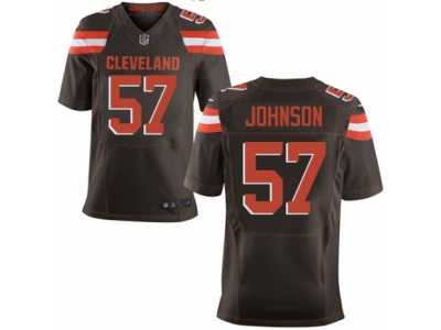 Men's Nike Cleveland Browns #57 Cam Johnson Elite Brown Team Color NFL Jersey