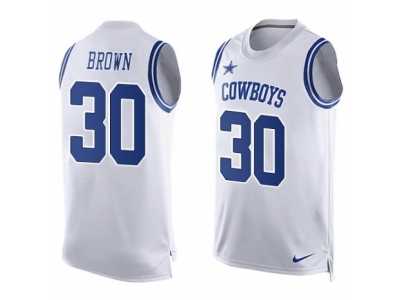 Men's Nike Dallas Cowboys #30 Anthony Brown Limited White Player Name & Number Tank Top NFL Jersey