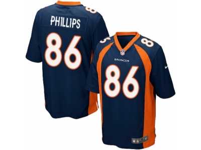 Men's Nike Denver Broncos #86 John Phillips Game Navy Blue Alternate NFL Jersey