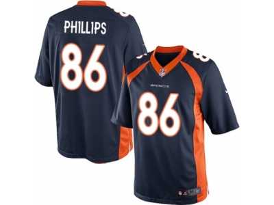 Men's Nike Denver Broncos #86 John Phillips Limited Navy Blue Alternate NFL Jersey