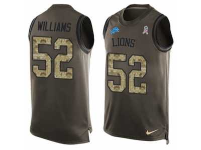 Men's Nike Detroit Lions #52 Antwione Williams Limited Green Salute to Service Tank Top NFL Jersey