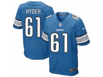 Men's Nike Detroit Lions #61 Kerry Hyder Elite Light Blue Team Color NFL Jersey