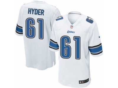 Men's Nike Detroit Lions #61 Kerry Hyder Game White NFL Jersey