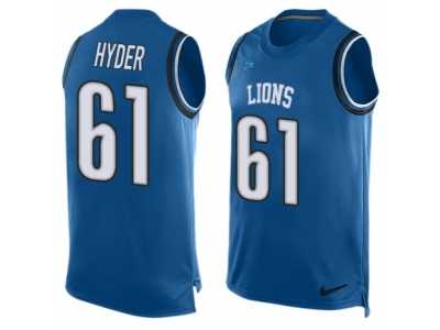 Men's Nike Detroit Lions #61 Kerry Hyder Limited Light Blue Player Name & Number Tank Top NFL Jersey