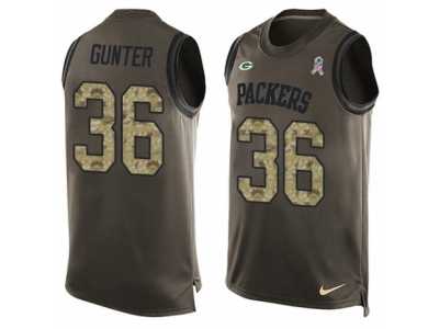 Men's Nike Green Bay Packers #36 LaDarius Gunter Limited Green Salute to Service Tank Top NFL Jersey