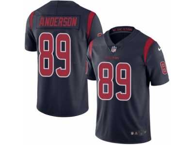 Men's Nike Houston Texans #89 Stephen Anderson Limited Navy Blue Rush NFL Jersey