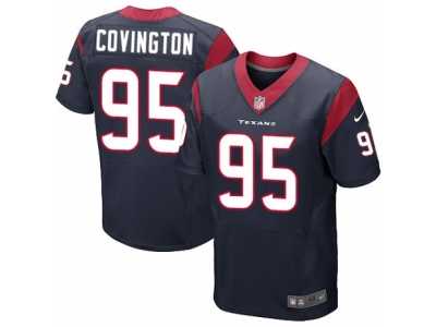 Men's Nike Houston Texans #95 Christian Covington Elite Navy Blue Team Color NFL Jersey