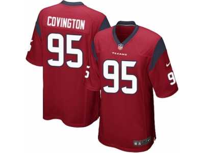 Men's Nike Houston Texans #95 Christian Covington Game Red Alternate NFL Jersey