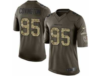 Men's Nike Houston Texans #95 Christian Covington Limited Green Salute to Service NFL Jersey