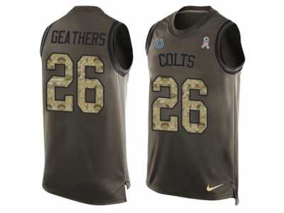 Men's Nike Indianapolis Colts #26 Clayton Geathers Limited Green Salute to Service Tank Top NFL Jersey