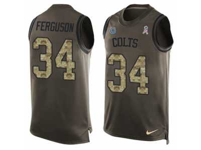 Men's Nike Indianapolis Colts #34 Josh Ferguson Limited Green Salute to Service Tank Top NFL Jersey