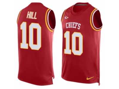 Men's Nike Kansas City Chiefs #10 Tyreek Hill Limited Red Player Name & Number Tank Top NFL Jersey