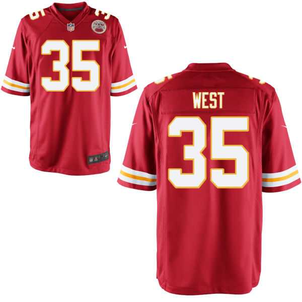 Men's Nike Kansas City Chiefs #35 Charcandrick West Red Team Color Stitched NFL Game Jersey
