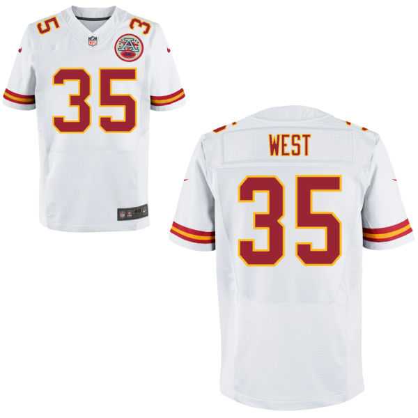 Men's Nike Kansas City Chiefs #35 Charcandrick West White Stitched NFL Elite Jersey