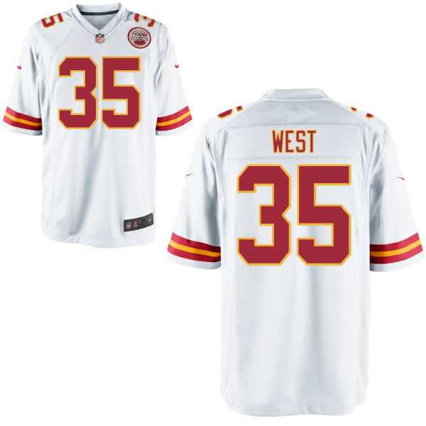 Men's Nike Kansas City Chiefs #35 Charcandrick West White Stitched NFL Game Jersey