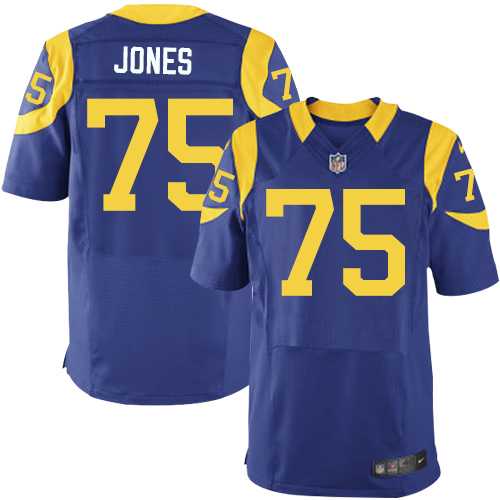 Men's Nike Los Angeles Rams #75 Deacon Jones Elite Royal Blue Alternate NFL Jersey