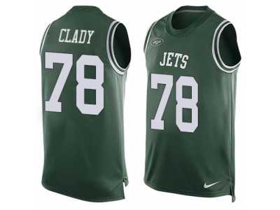 Men's Nike New York Jets #78 Ryan Clady Limited Green Player Name & Number Tank Top NFL Jersey