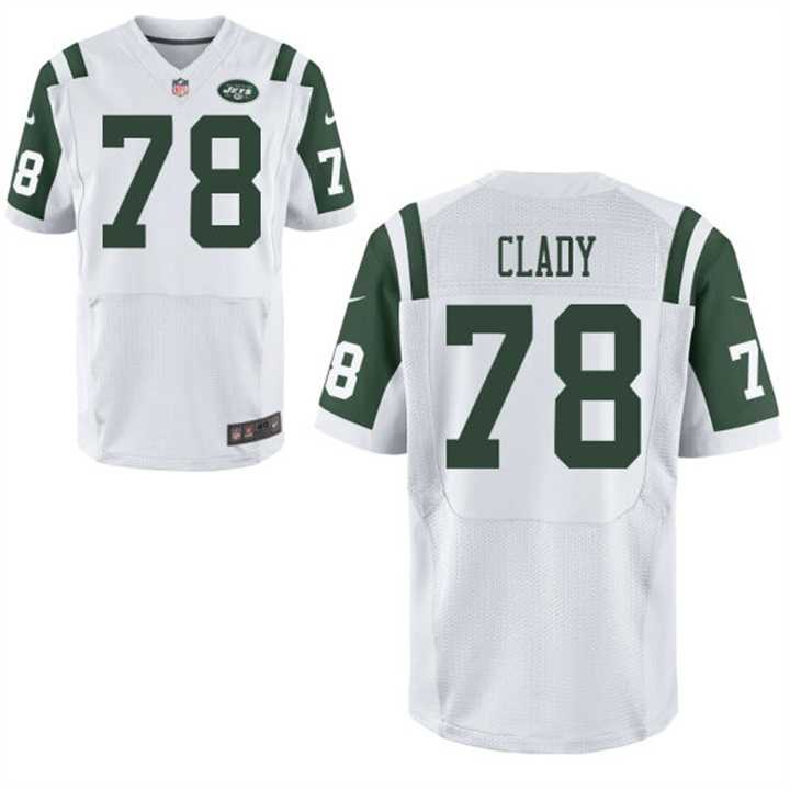 Men's Nike New York Jets #78 Ryan Clady White Stitched NFL Elite Jersey