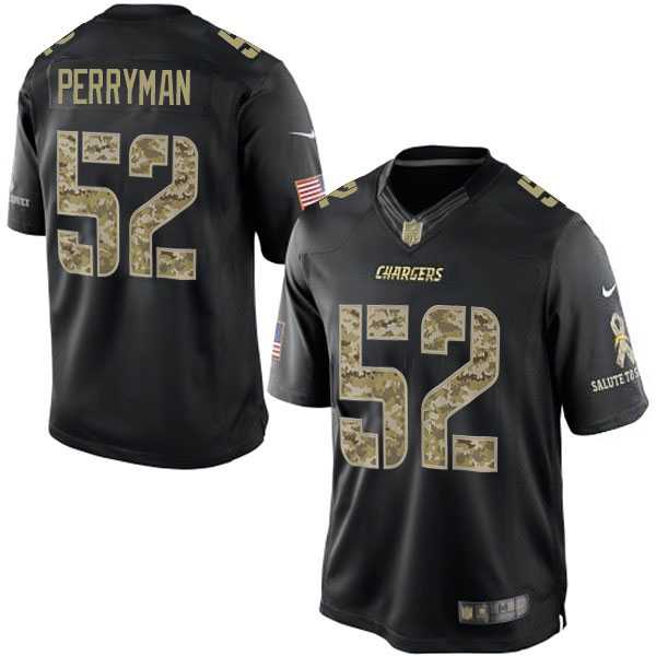 Men's Nike San Diego Chargers #52 Denzel Perryman Black Camo Limited Salute to Service Jersey