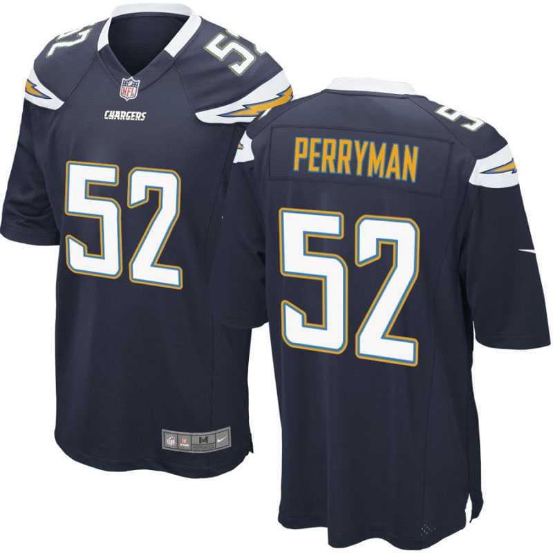 Men's Nike San Diego Chargers #52 Denzel Perryman Navy Game Jersey