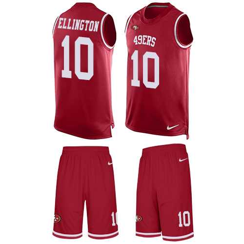 Men's Nike San Francisco 49ers #10 Bruce Ellington Limited Red Tank Top Suit NFL Jersey
