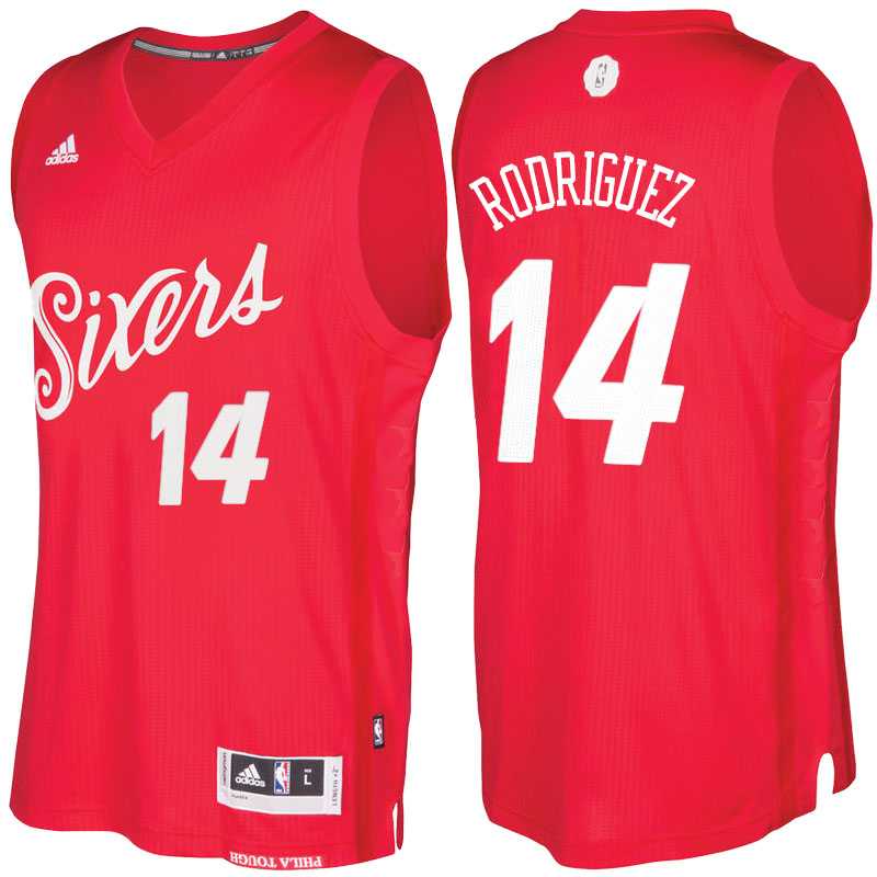 Men's Philadelphia 76ers #14 Sergio Rodriguez Red 2016 Christmas Day NBA Swingman Jersey