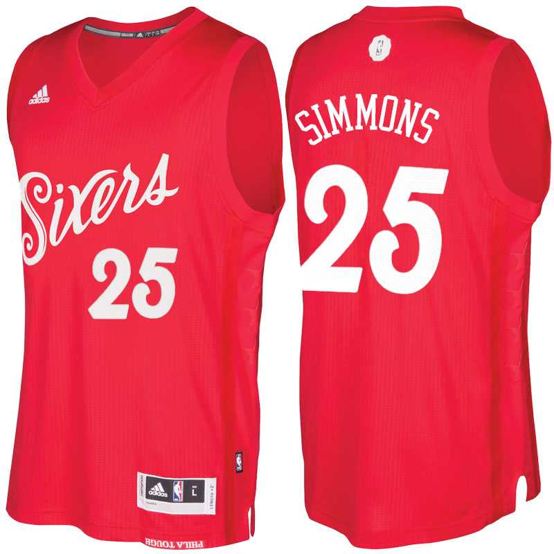 Men's Philadelphia 76ers #25 Ben Simmons Red 2016 Christmas Day NBA Swingman Jersey