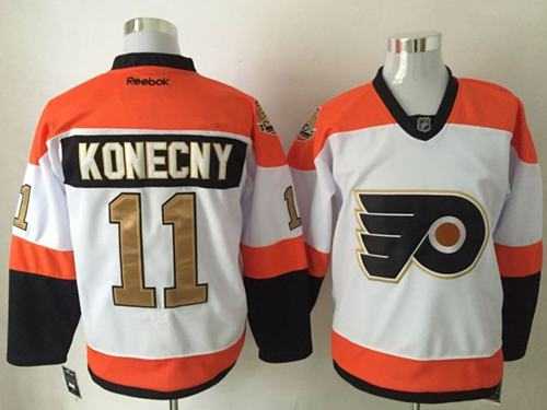 Men's Philadelphia Flyers #11 Travis Konecny White 3rd Stitched NHL Jersey Men's Philadelphia Flyers #11 Travis Konecny White 3rd Stitched NHL Jersey