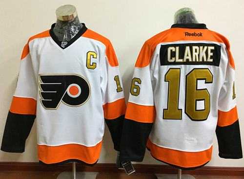 Men's Philadelphia Flyers #16 Bobby Clarke White 3rd Stitched NHL Jersey