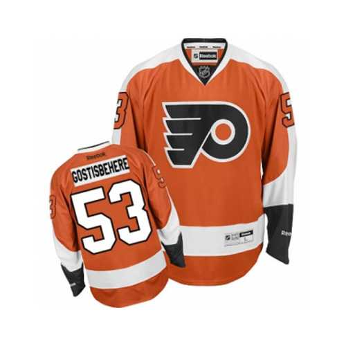 Men's Philadelphia Flyers #53 Shayne Gostisbehere Orange Home NHL Jersey
