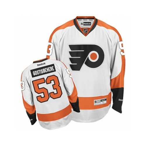 Men's Philadelphia Flyers #53 Shayne Gostisbehere White Away NHL Jersey