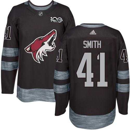 Men's Phoenix Coyotes #41 Mike Smith Black 1917-2017 100th Anniversary Stitched NHL Jersey