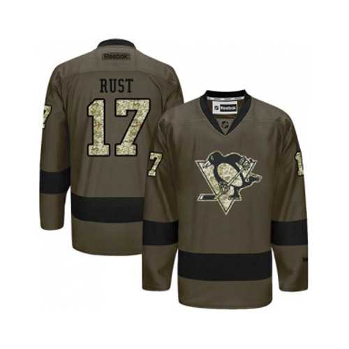 Men's Pittsburgh Penguins #17 Bryan Rust Green Salute to Service Stitched NHL Jersey