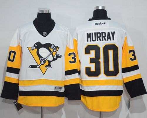 Men's Pittsburgh Penguins #30 Matt Murray White New Away Stitched NHL Jersey Men's Pittsburgh Penguins #30 Matt Murray White New Away Stitched NHL Jersey
