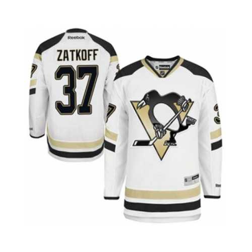 Men's Pittsburgh Penguins #37 Jeff Zatkoff White 2014 Stadium Series NHL Jersey